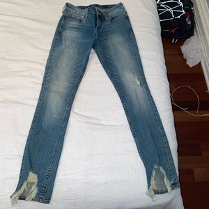 Lucky brand low-rise lightwash jeans with holes